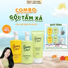 Dầu gội, dầu xả, sữa tắm BunnyDew cho trẻ thanh thiếu niên giúp kiềm dầu, giảm gàu, hỗ trợ giảm mụn và mùi cơ thể