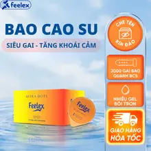 Bao cao su Feelex gân gai, nhiều gel bôi trơn - Hộp 10 bcs