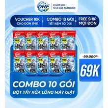 [Mua 5 tặng 5] Combo 10 túi bột tẩy lồng máy giặt, vệ sinh máy giặt hiệu quả