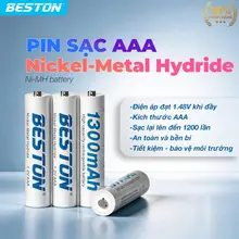 Pin sạc AAA Beston dung lượng lớn 1300mah cho remote tivi, điều khiển điều hoà, quạt, kèm hộp 4 viên
