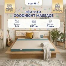 (1.7 Tặng gối bông) Nệm foam Goodnight Massage 1.0 bán chạy số 1 Việt Nam 9cm tại Vua Nệm - Cấu trúc lượn sóng