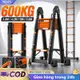 Thang Rút Nhôm Inox Chữ A Nhập Khẩu Thang gấp gọn dễ mang Lớp phủ chống gỉ Tải trọng 600KG