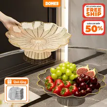Đĩa Đựng Trái Cây Đế Cao Phong Cách Bắc Âu DOMES Khay Bày Mứt Tết, Bánh Kẹo, Hoa Quả Decor Phòng Khách Sang Trọng