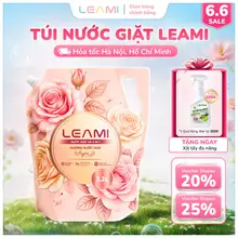 Nước Giặt Xả Cao Cấp LEAMI 3.2L/Túi - Công Thức Cải Tiến, Lưu Hương Đa Điểm, Hương Nước Hoa Huyền Bí